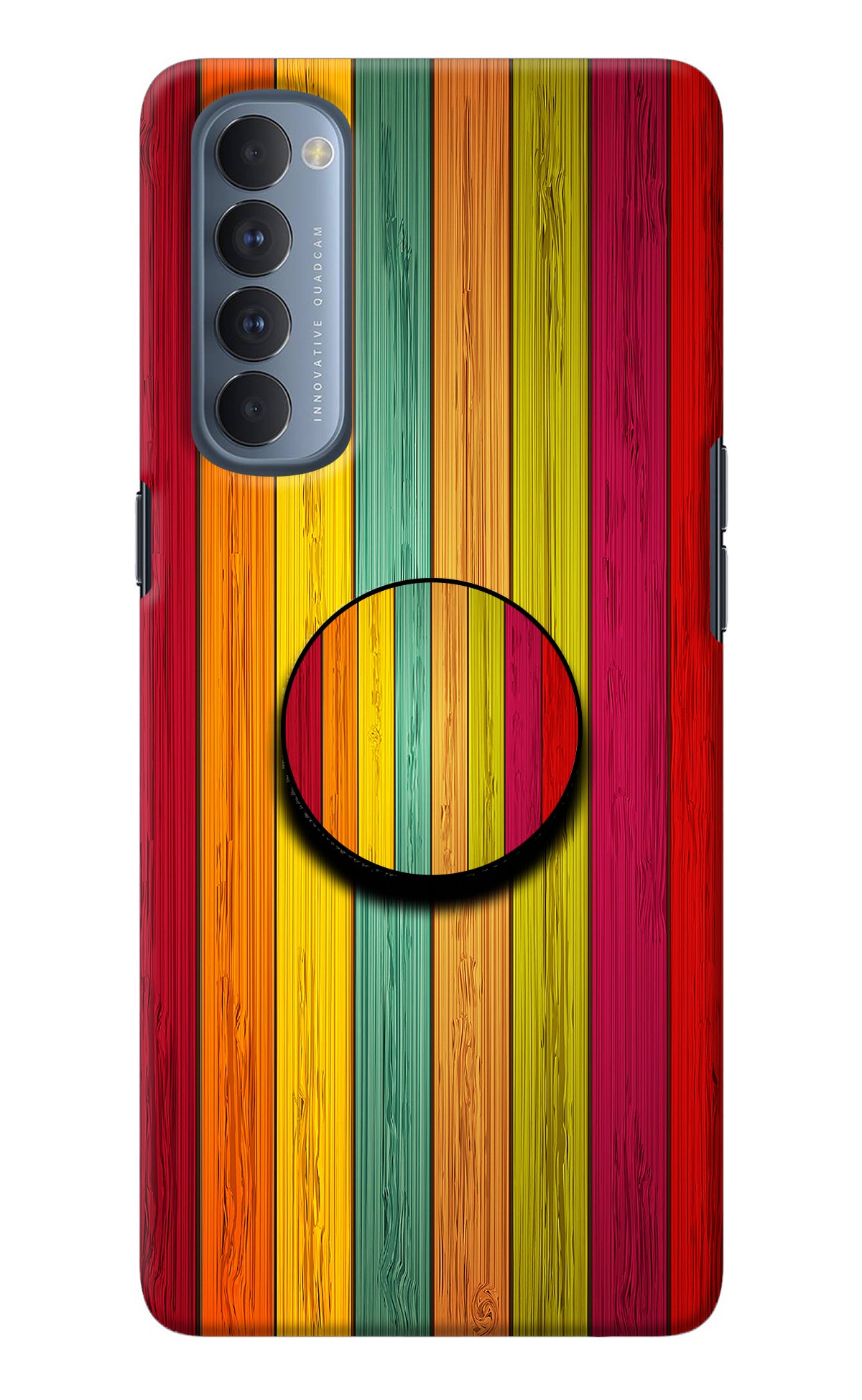 Multicolor Wooden Oppo Reno4 Pro Pop Case