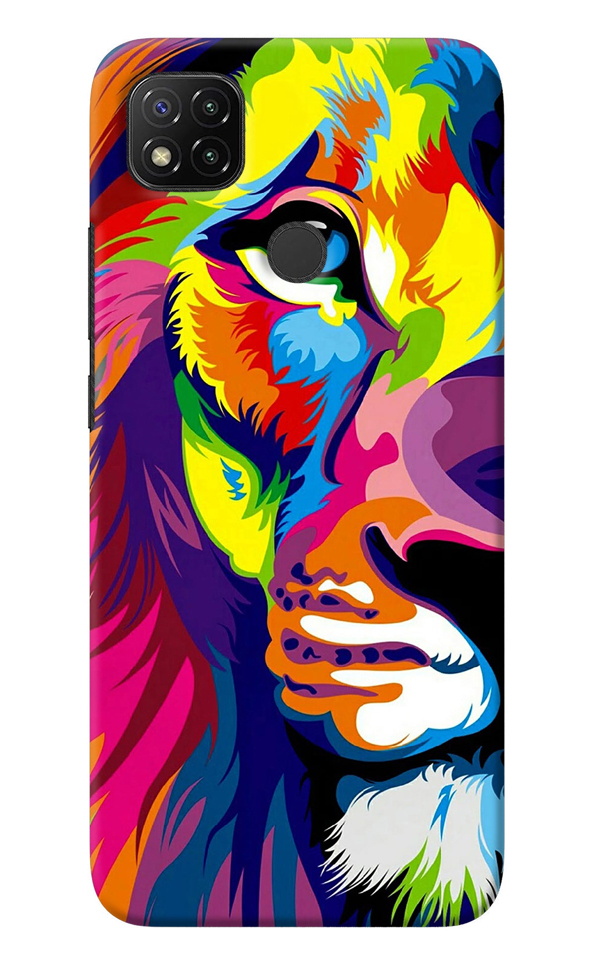 Lion Half Face Redmi 9 Back Cover