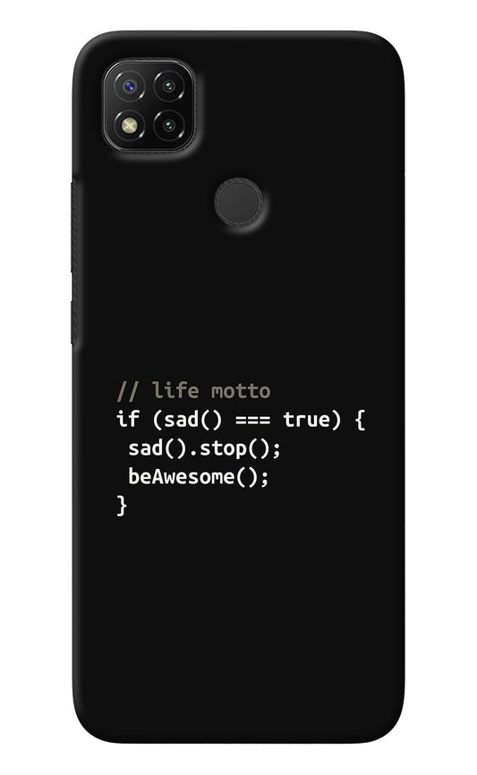 Life Motto Code Redmi 9 Back Cover