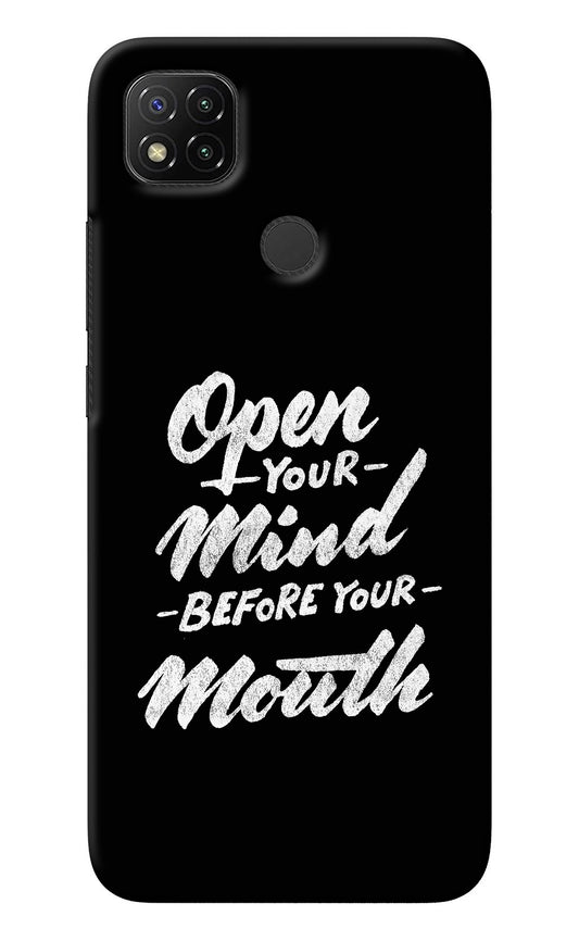 Open Your Mind Before Your Mouth Redmi 9 Back Cover