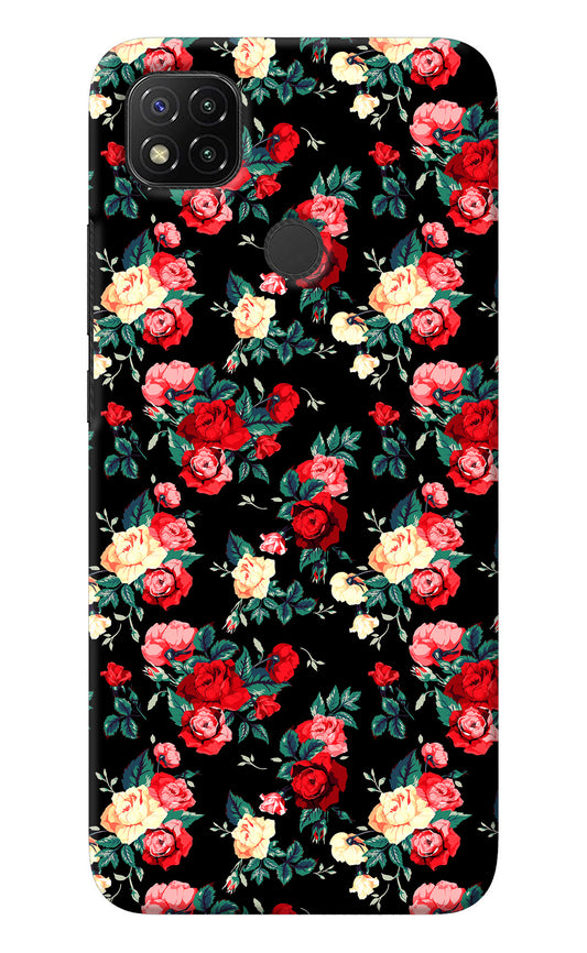 Rose Pattern Redmi 9 Back Cover