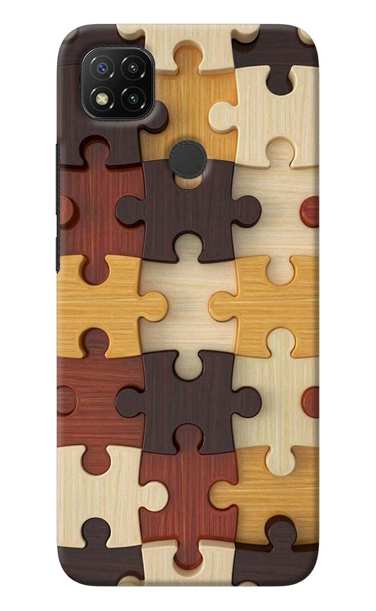 Wooden Puzzle Redmi 9 Back Cover