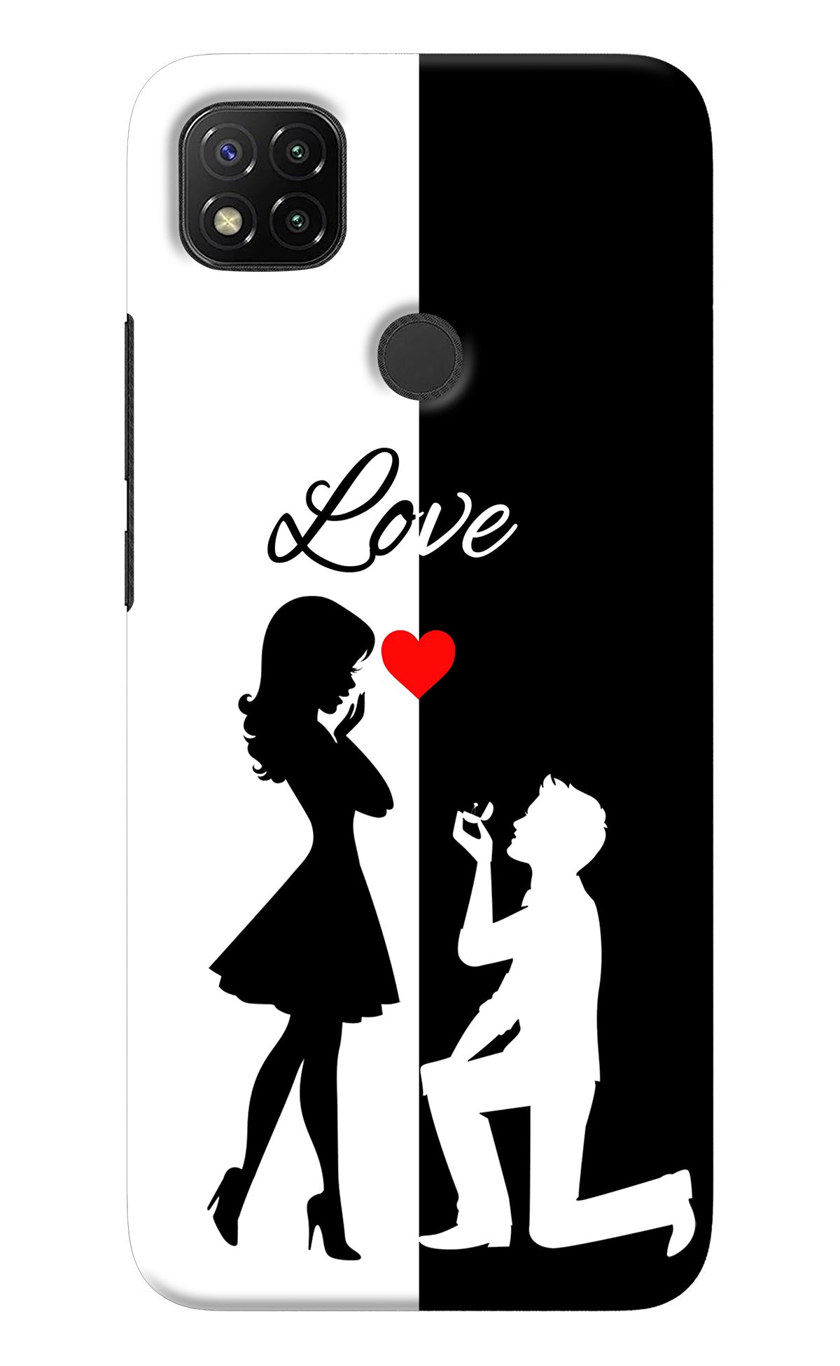 Love Propose Black And White Redmi 9 Back Cover