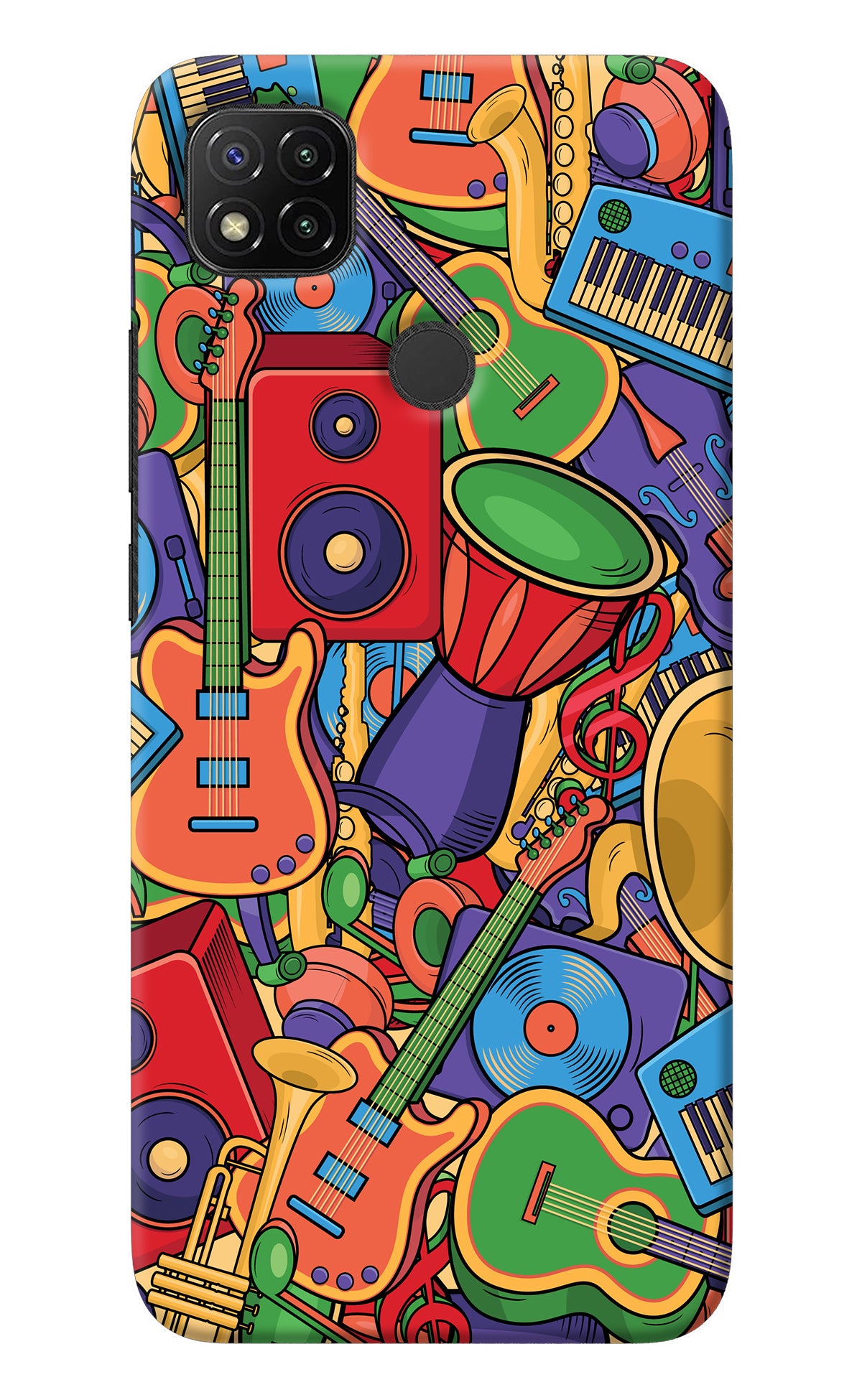 Music Instrument Doodle Redmi 9 Back Cover
