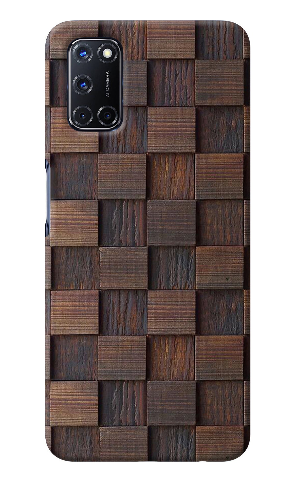 Wooden Cube Design Oppo A52 Back Cover