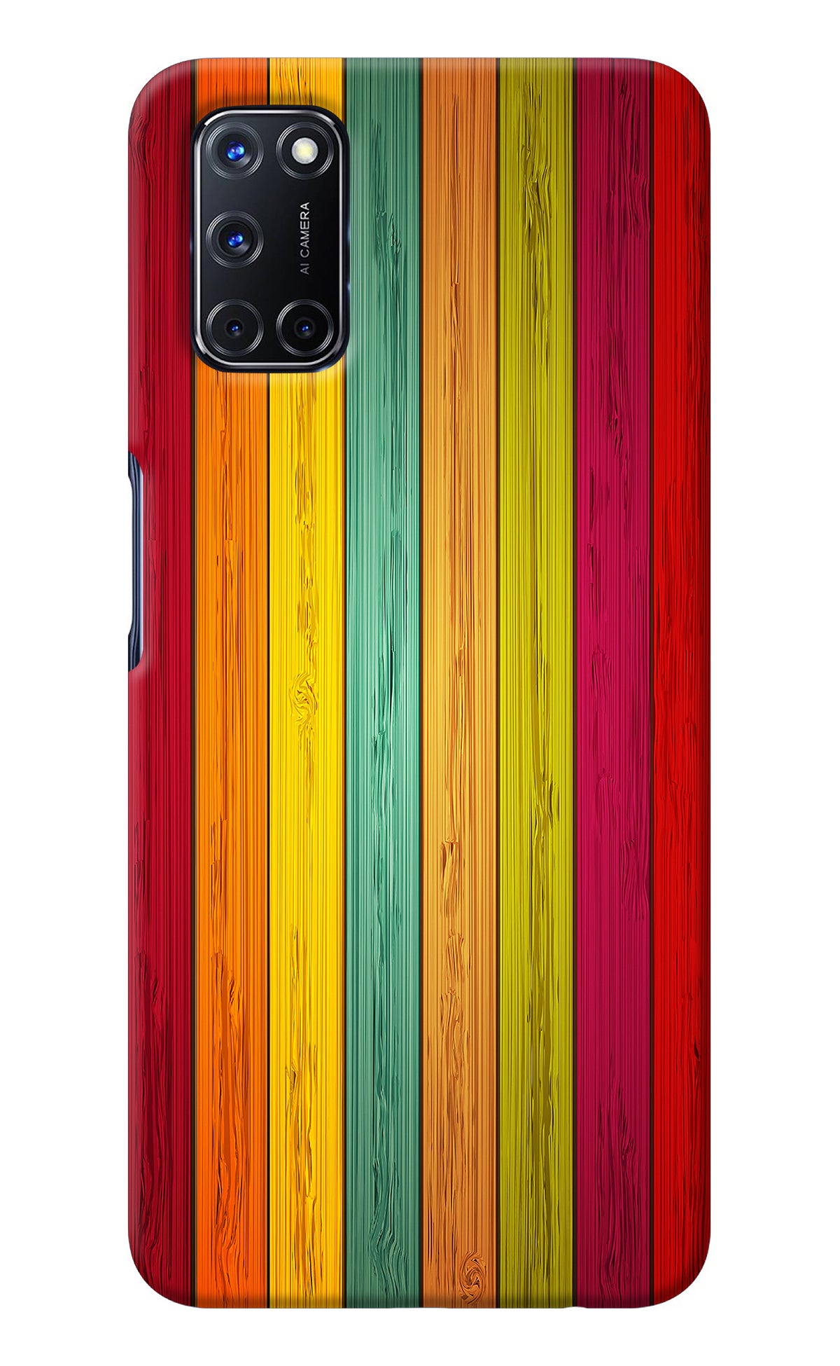 Multicolor Wooden Oppo A52 Back Cover