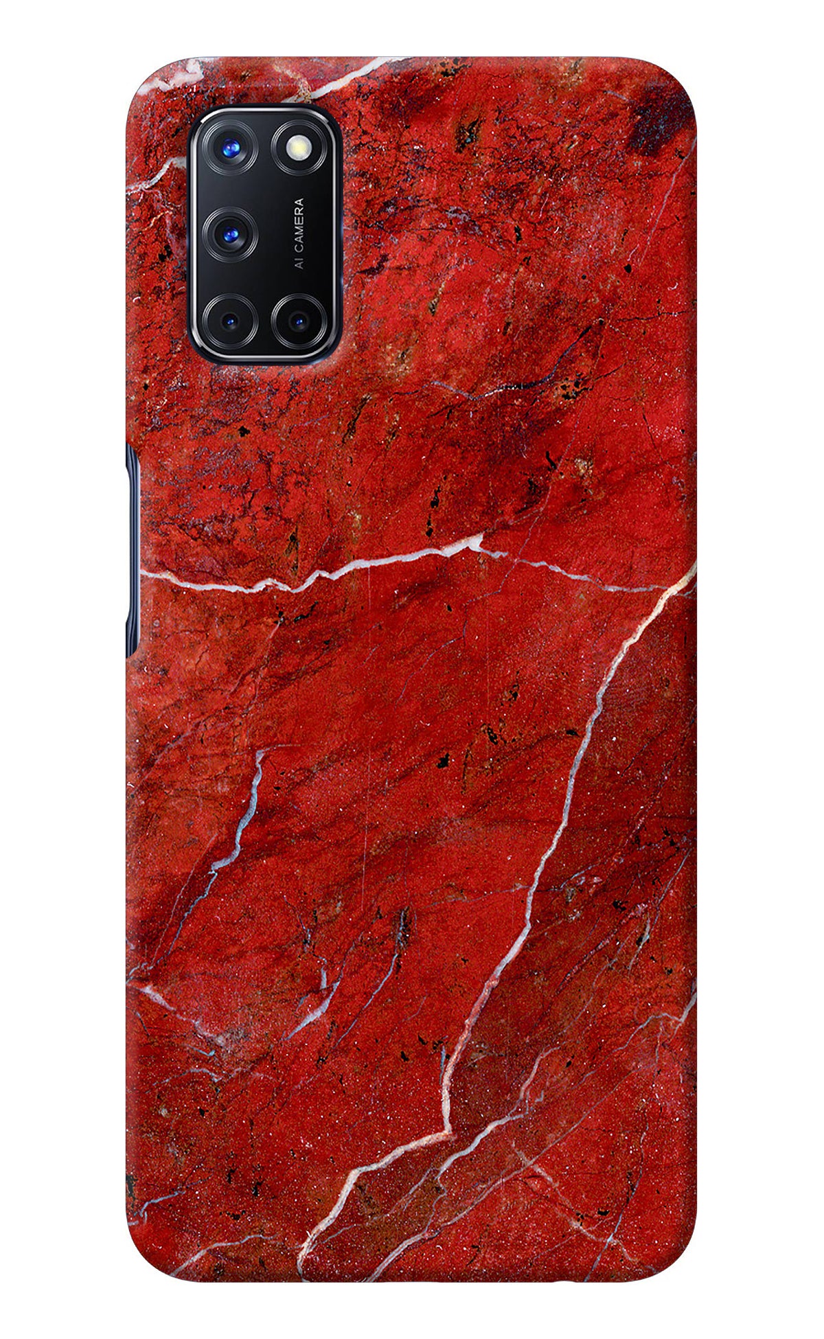 Red Marble Design Oppo A52 Back Cover