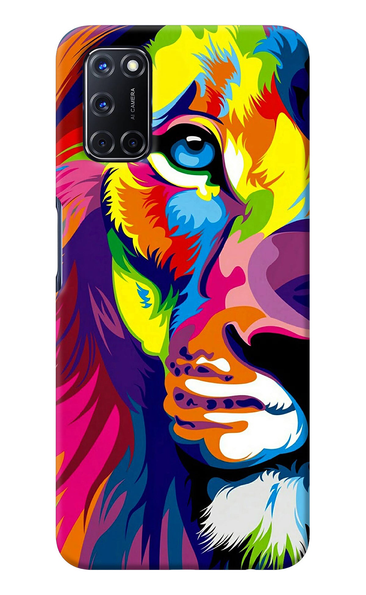 Lion Half Face Oppo A52 Back Cover