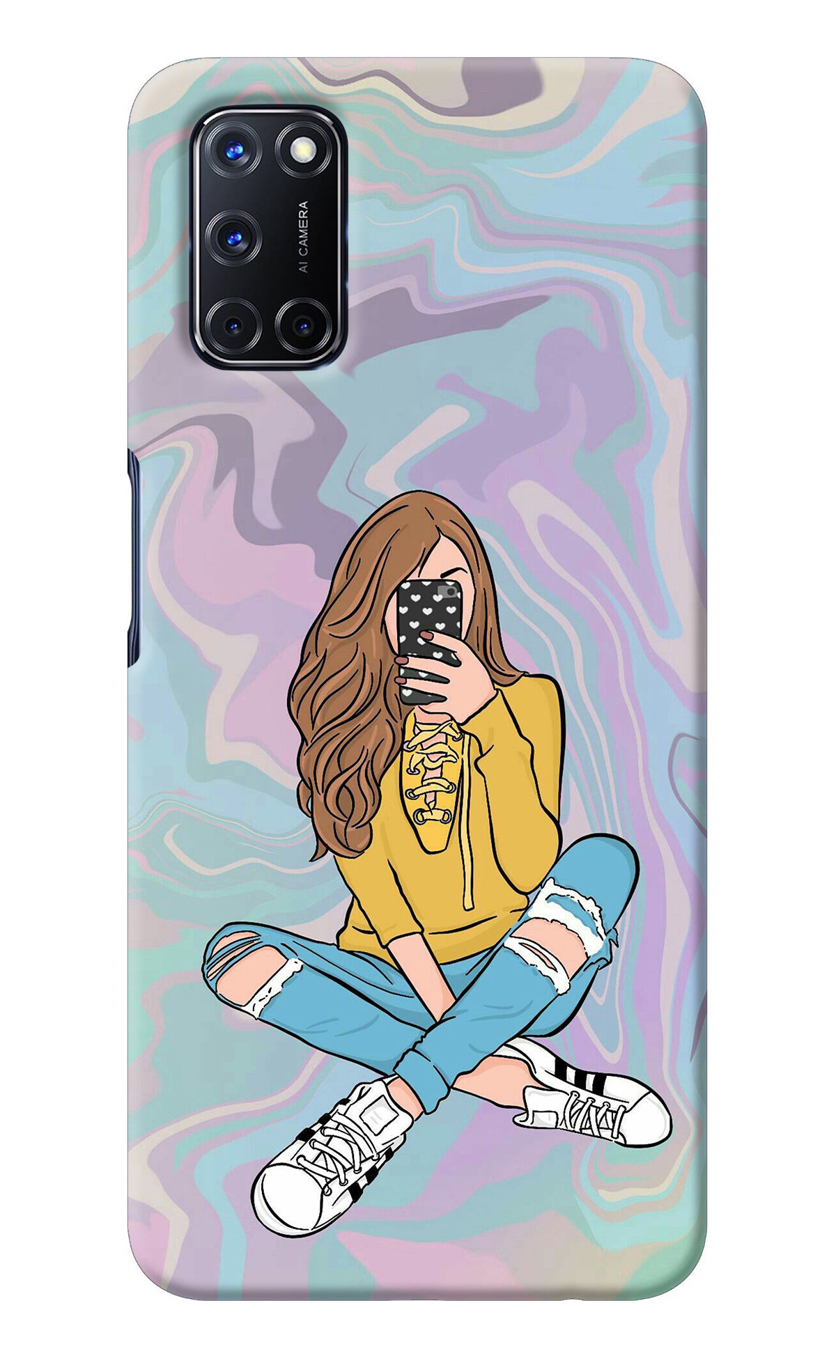 Selfie Girl Oppo A52 Back Cover