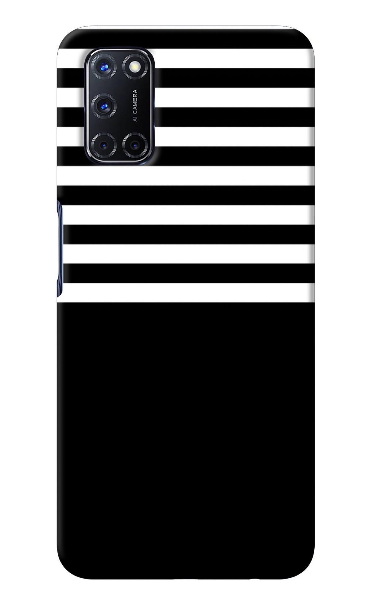 Black and White Print Oppo A52 Back Cover