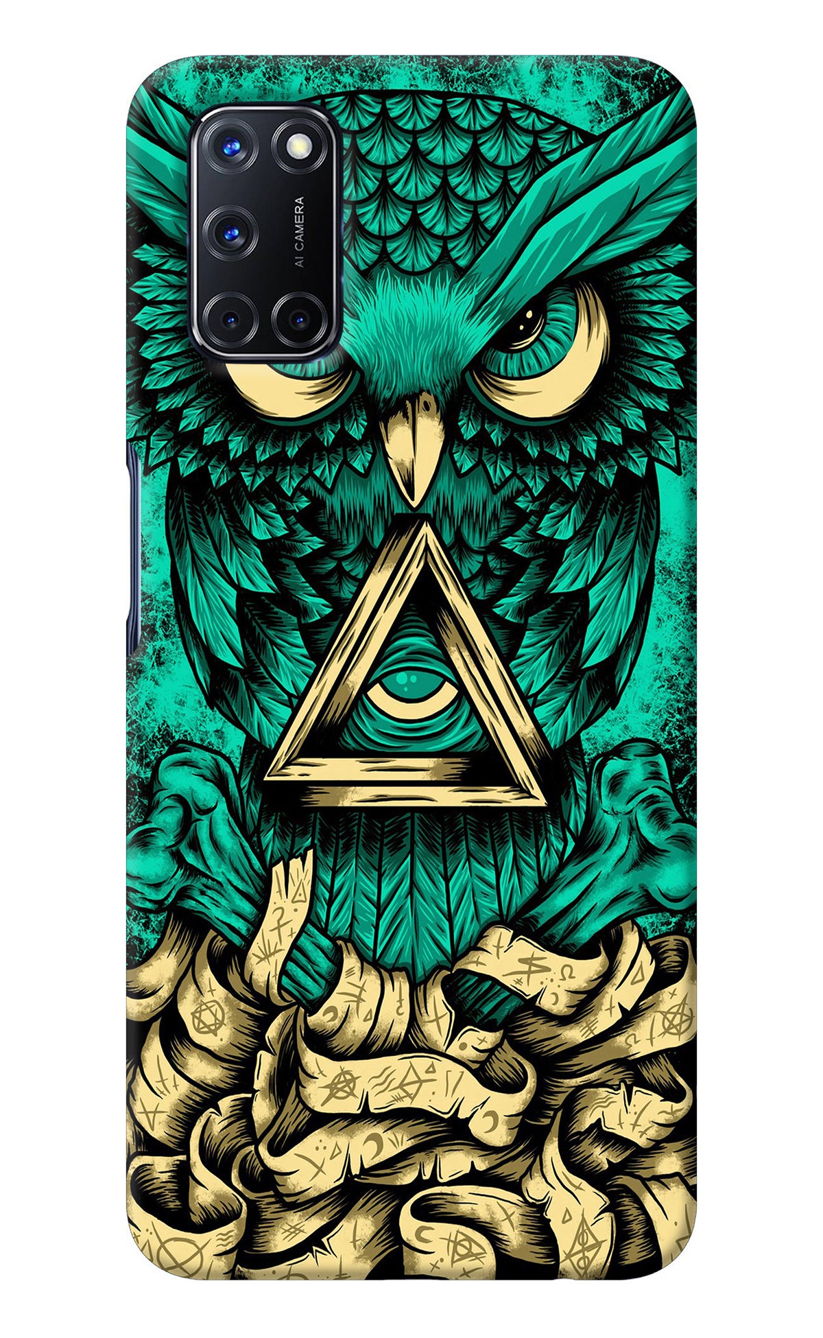 Green Owl Oppo A52 Back Cover