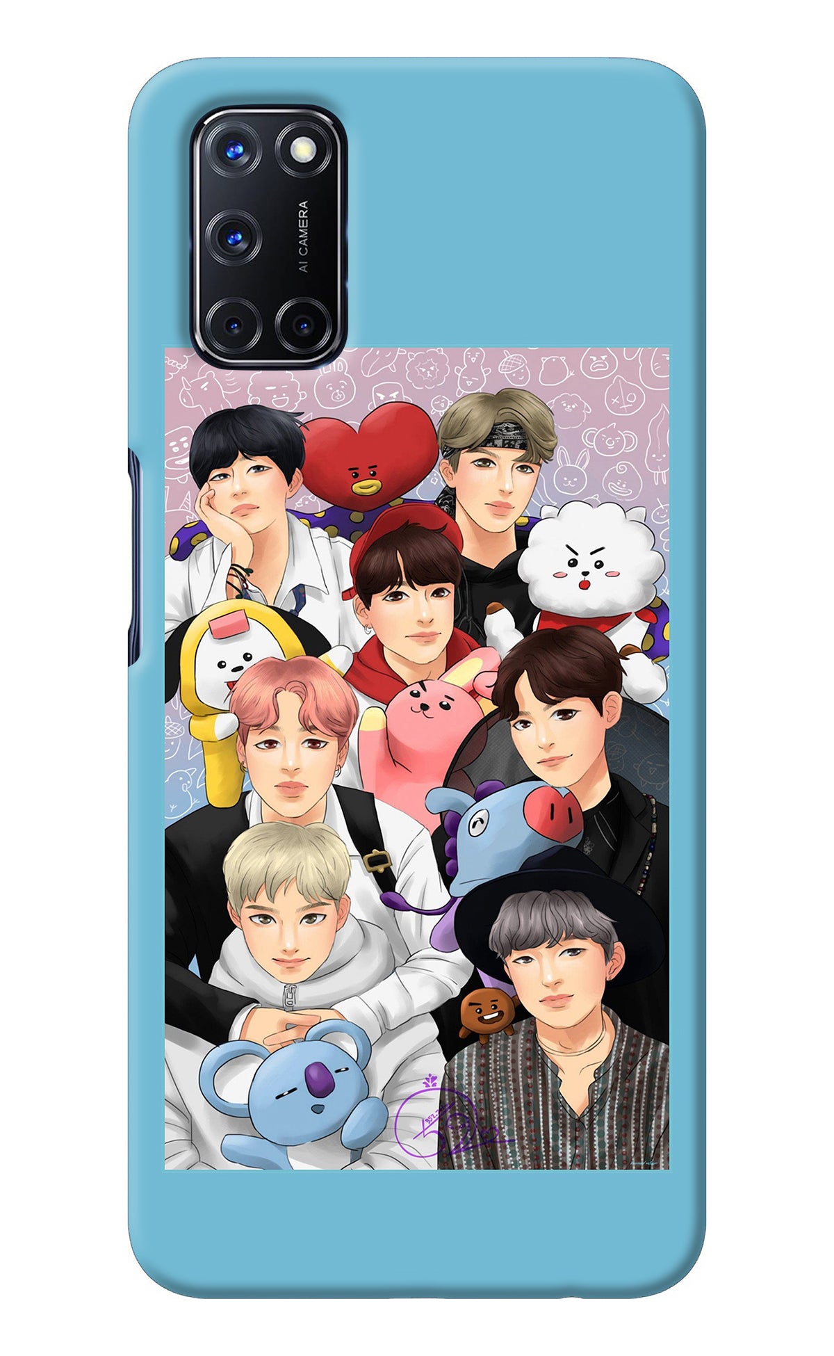 BTS with animals Oppo A52 Back Cover