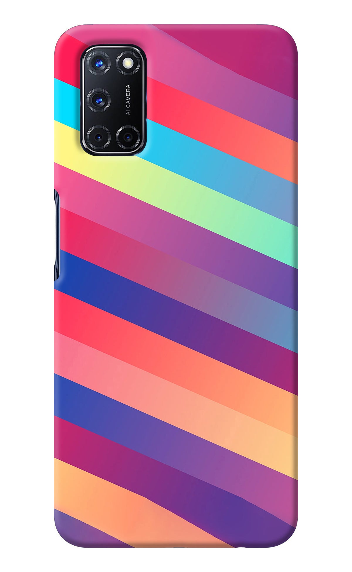 Stripes color Oppo A52 Back Cover