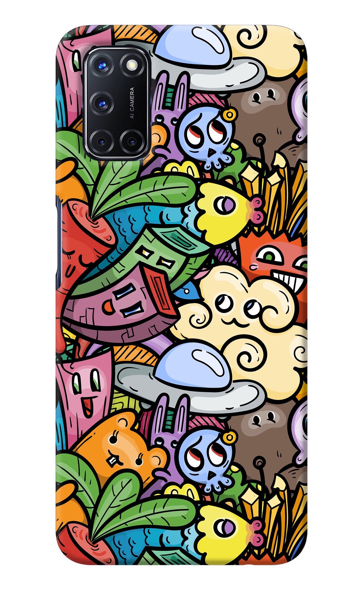 Veggie Doodle Oppo A52 Back Cover