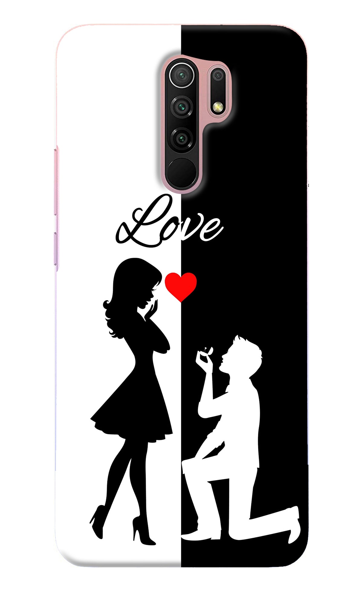 Love Propose Black And White Redmi 9 Prime/Poco M2/M2 reloaded Back Cover