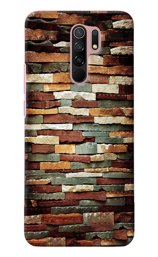 Bricks Pattern Redmi 9 Prime/Poco M2/M2 reloaded Back Cover