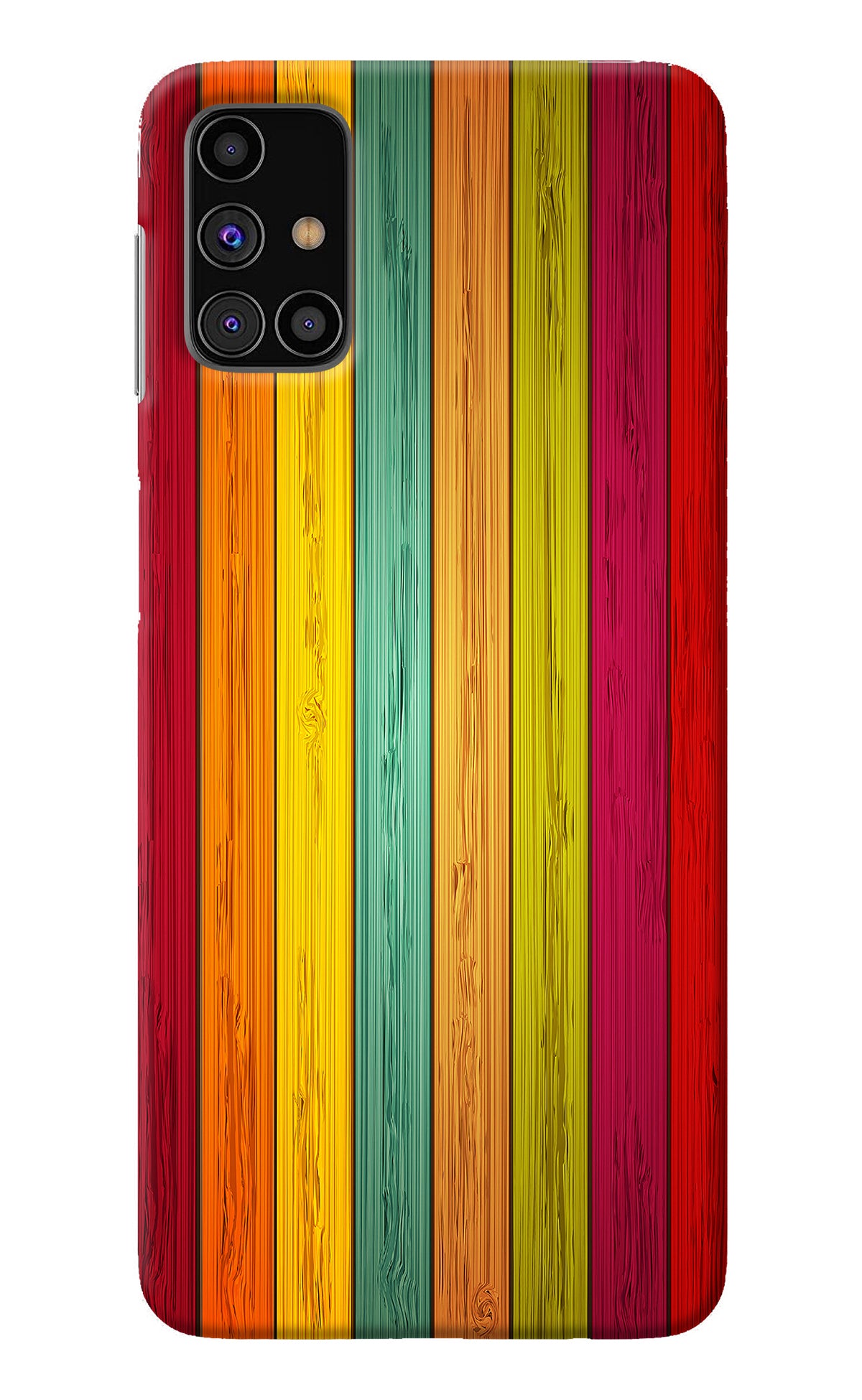 Multicolor Wooden Samsung M31s Back Cover