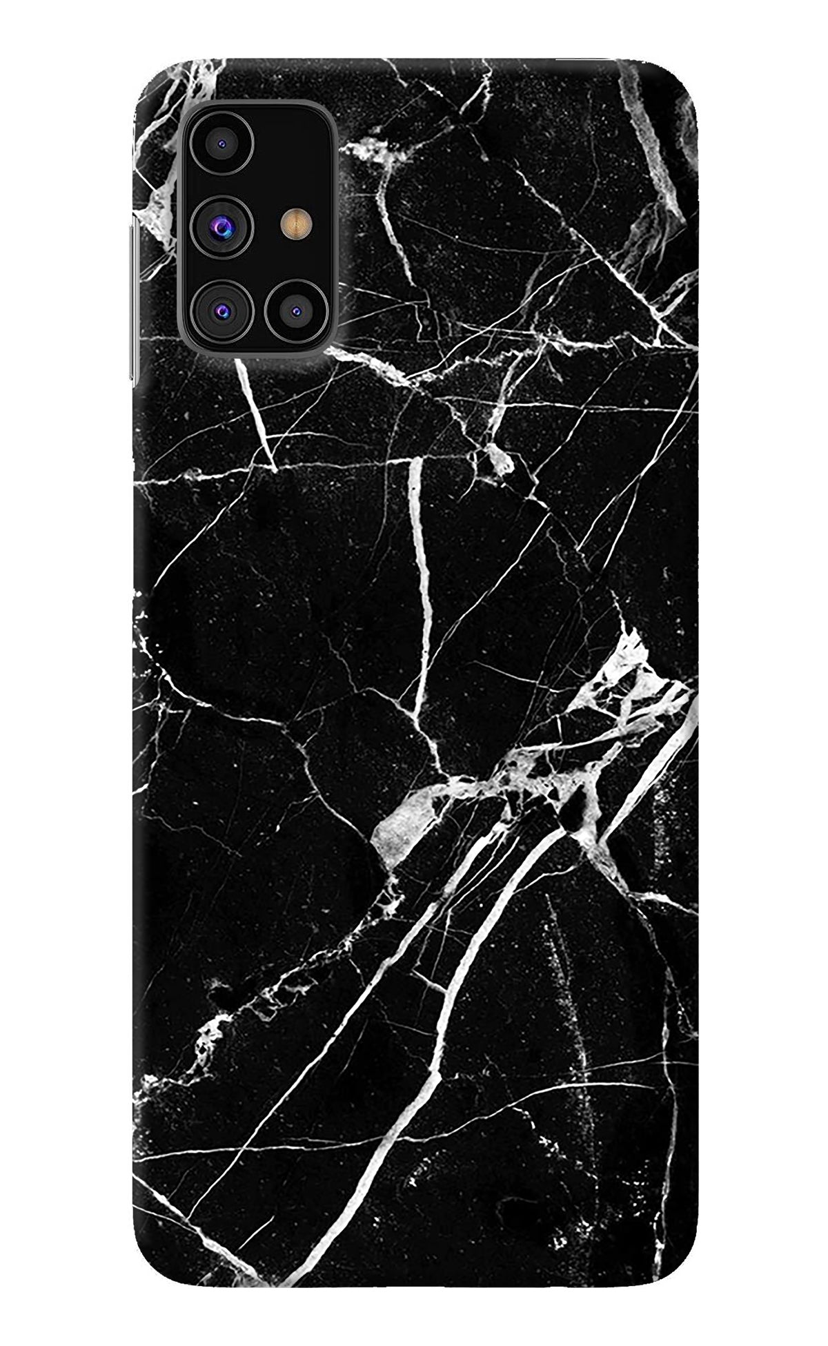 Black Marble Pattern Samsung M31s Back Cover