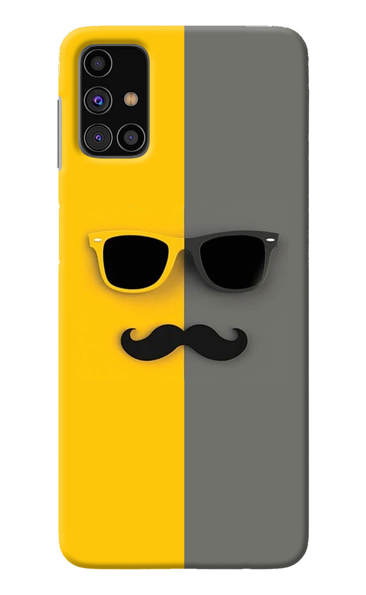 Sunglasses with Mustache Samsung M31s Back Cover