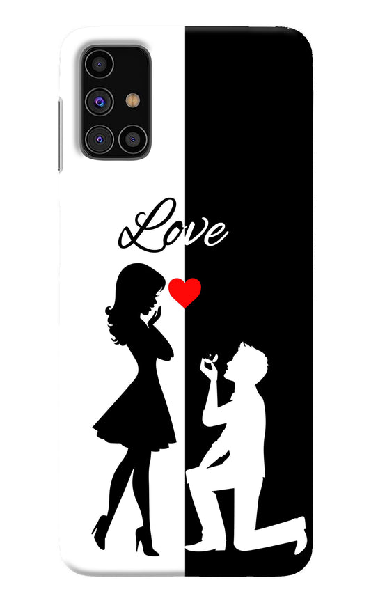 Love Propose Black And White Samsung M31s Back Cover