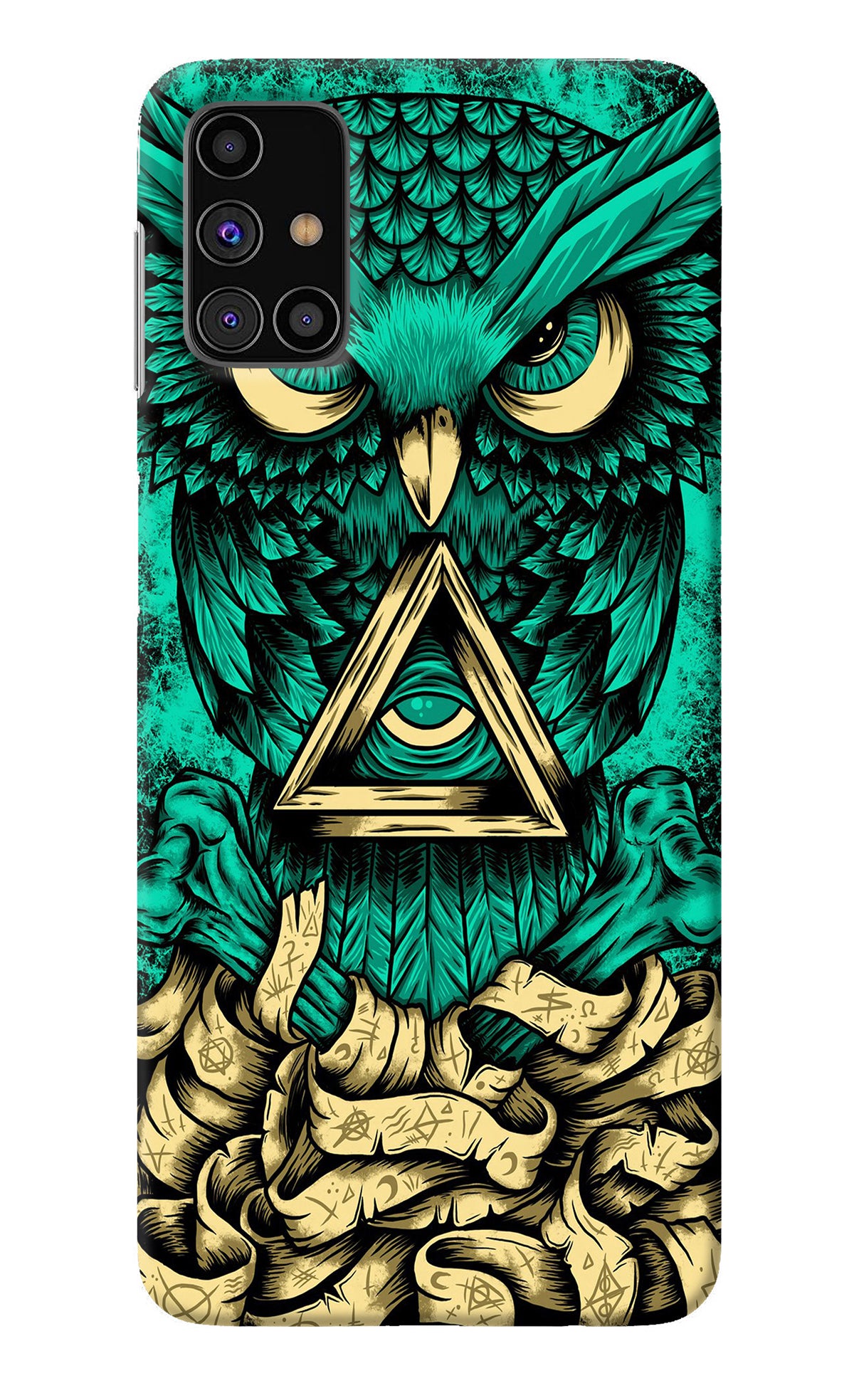 Green Owl Samsung M31s Back Cover