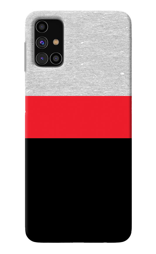 Tri Color Pattern Samsung M31s Back Cover