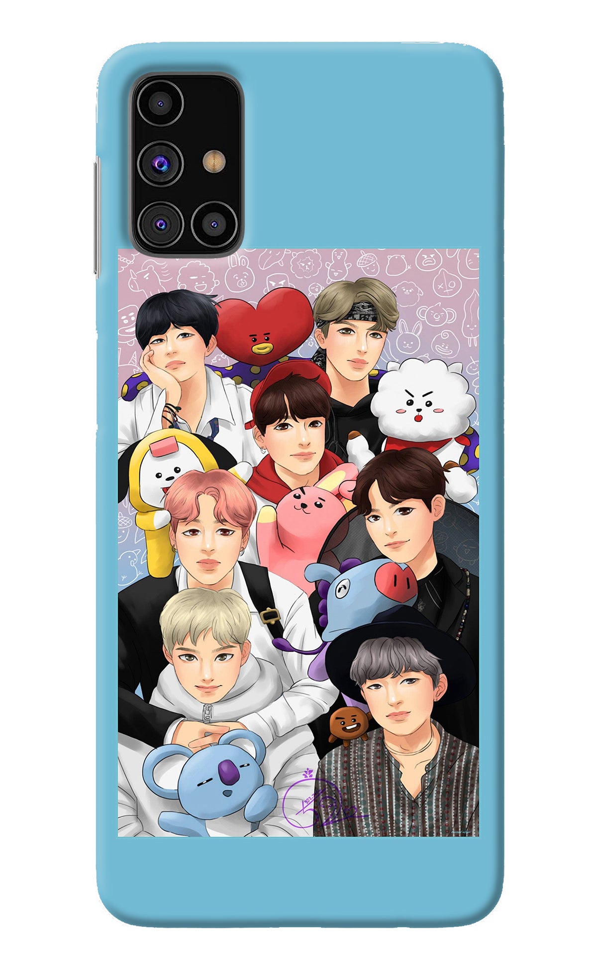 BTS with animals Samsung M31s Back Cover