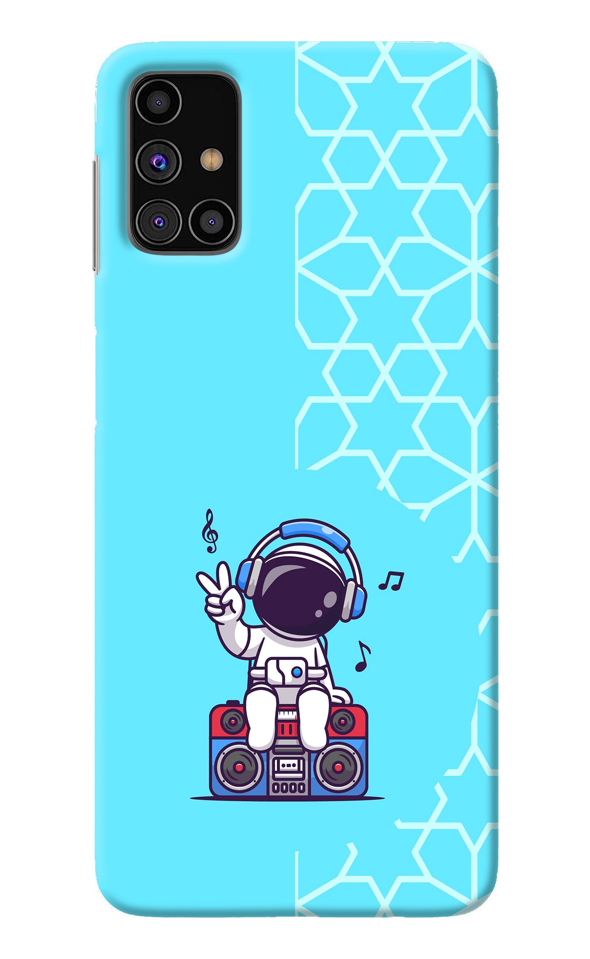 Cute Astronaut Chilling Samsung M31s Back Cover