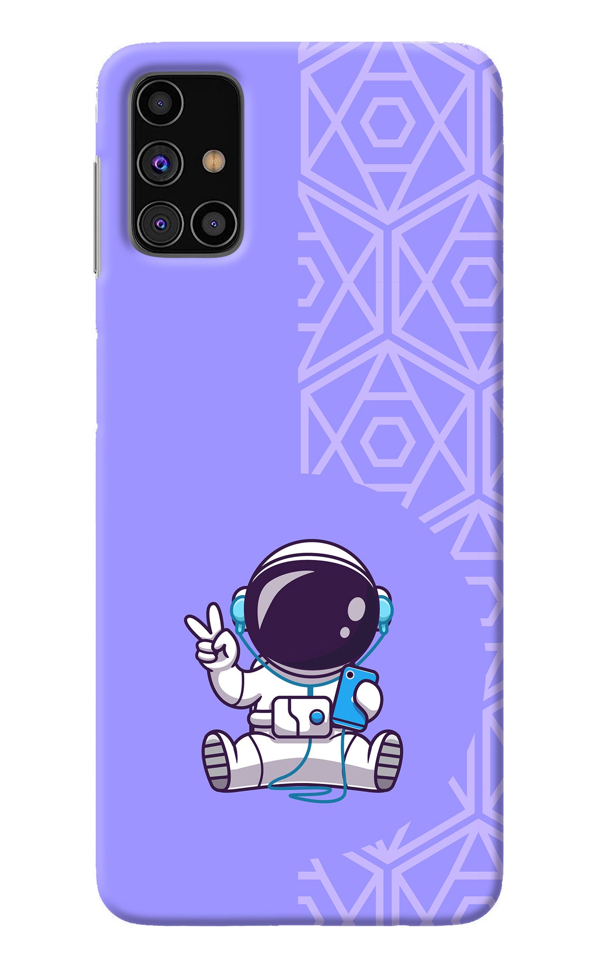 Cute Astronaut Chilling Samsung M31s Back Cover