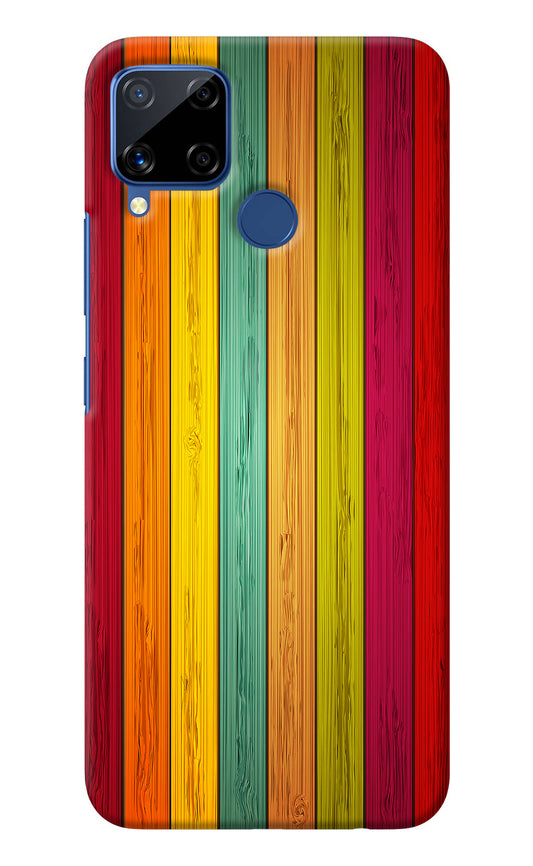 Multicolor Wooden Realme C15 Back Cover