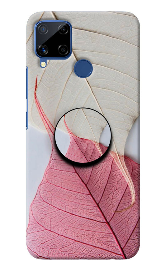 White Pink Leaf Realme C15 Pop Case