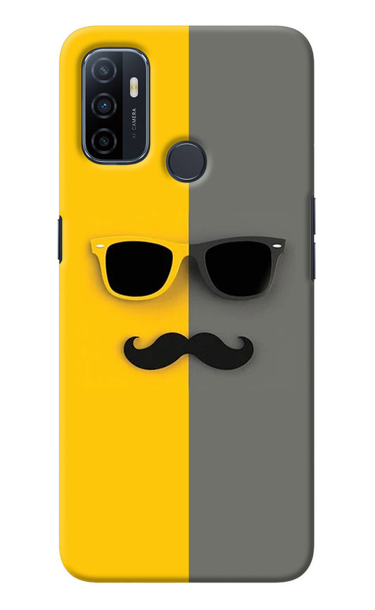 Sunglasses with Mustache Oppo A53 2020 Back Cover