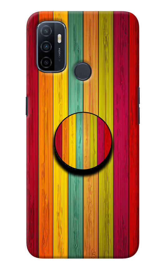 Multicolor Wooden Oppo A53 2020 Pop Case