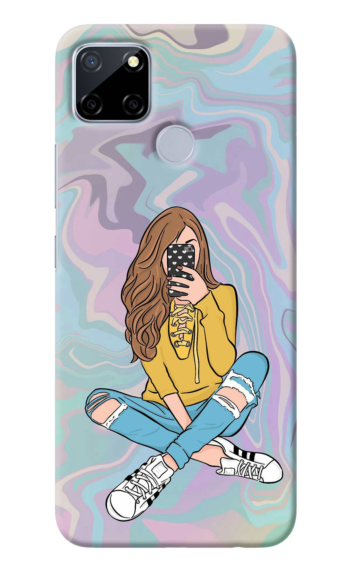 Selfie Girl Realme C12/Narzo 20 Back Cover