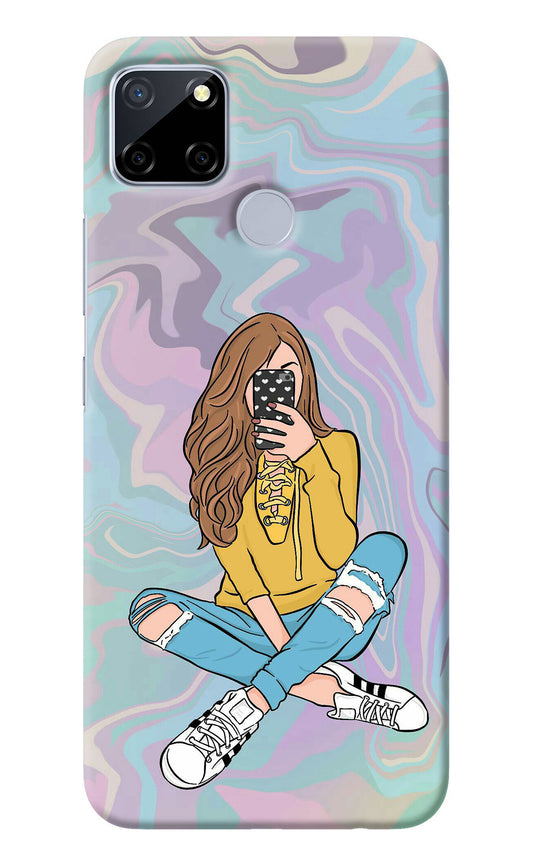 Selfie Girl Realme C12/Narzo 20 Back Cover