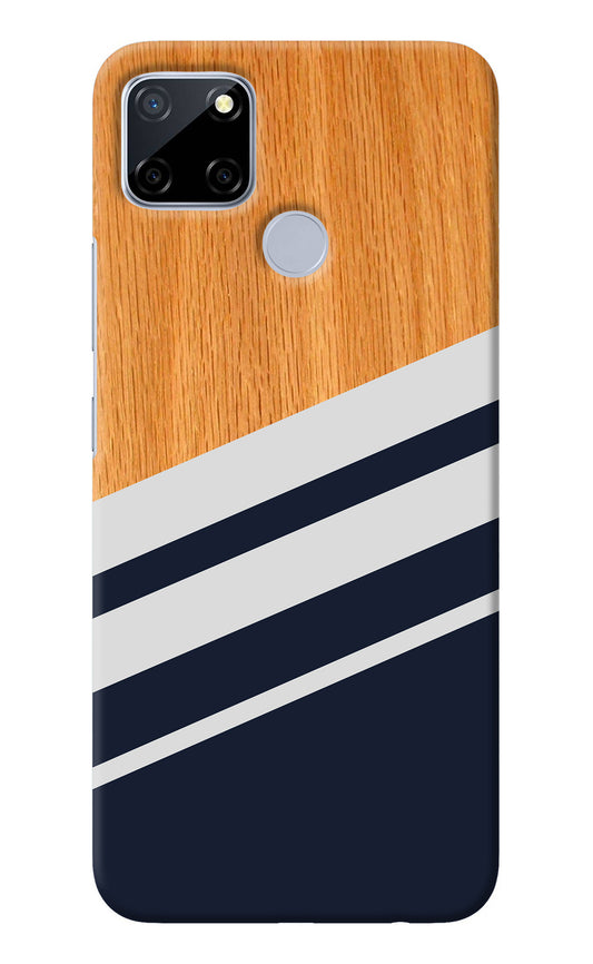 Blue and white wooden Realme C12/Narzo 20 Back Cover