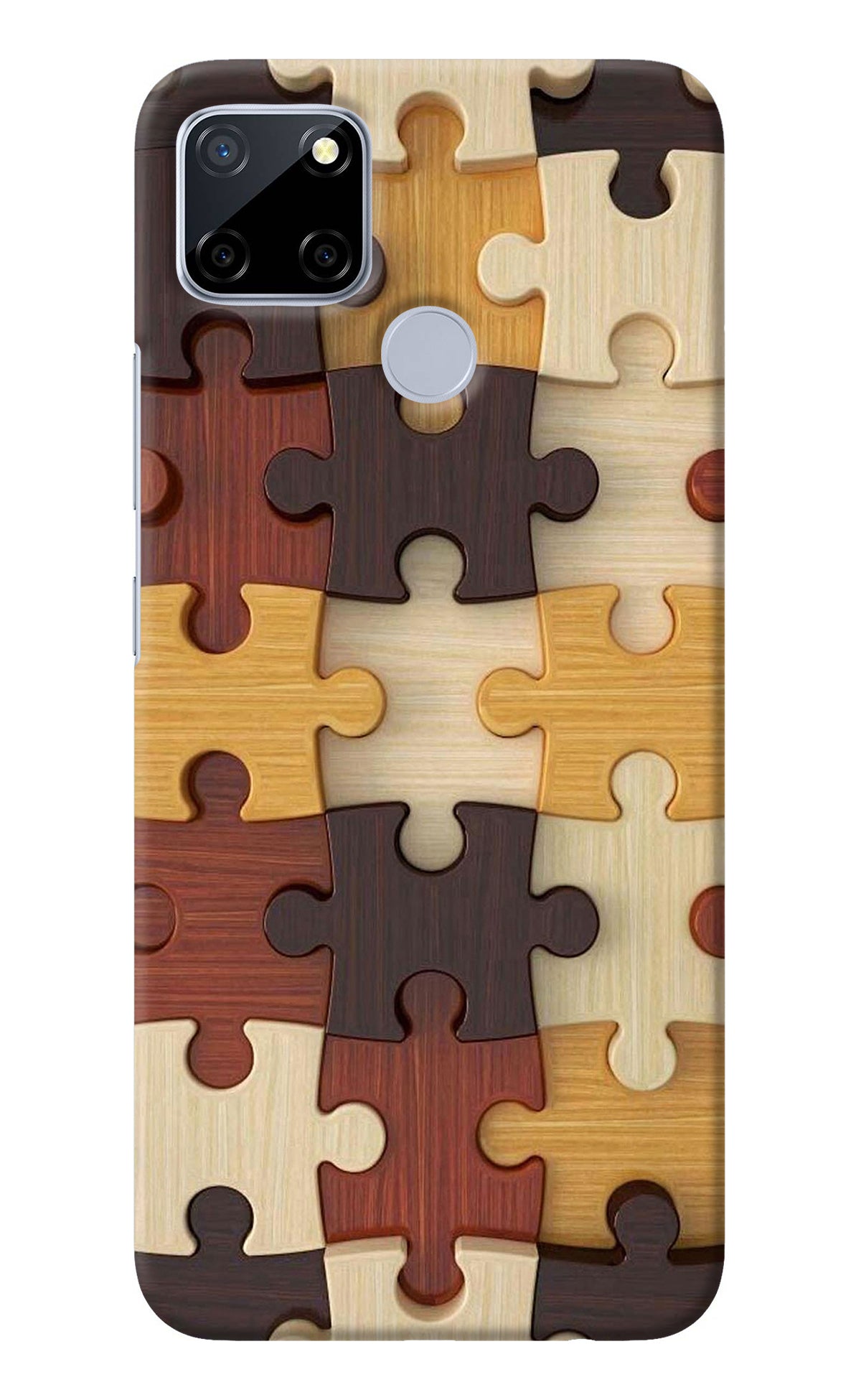 Wooden Puzzle Realme C12/Narzo 20 Back Cover