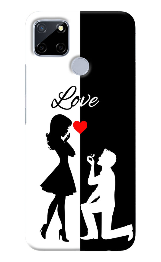 Love Propose Black And White Realme C12/Narzo 20 Back Cover