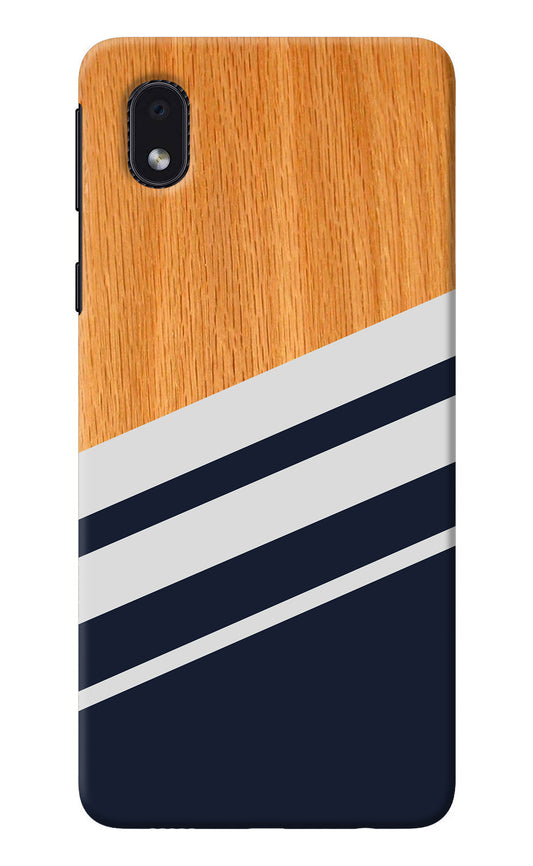 Blue and white wooden Samsung M01 Core Back Cover