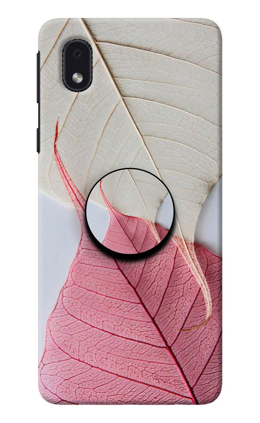 White Pink Leaf Samsung M01 Core Pop Case