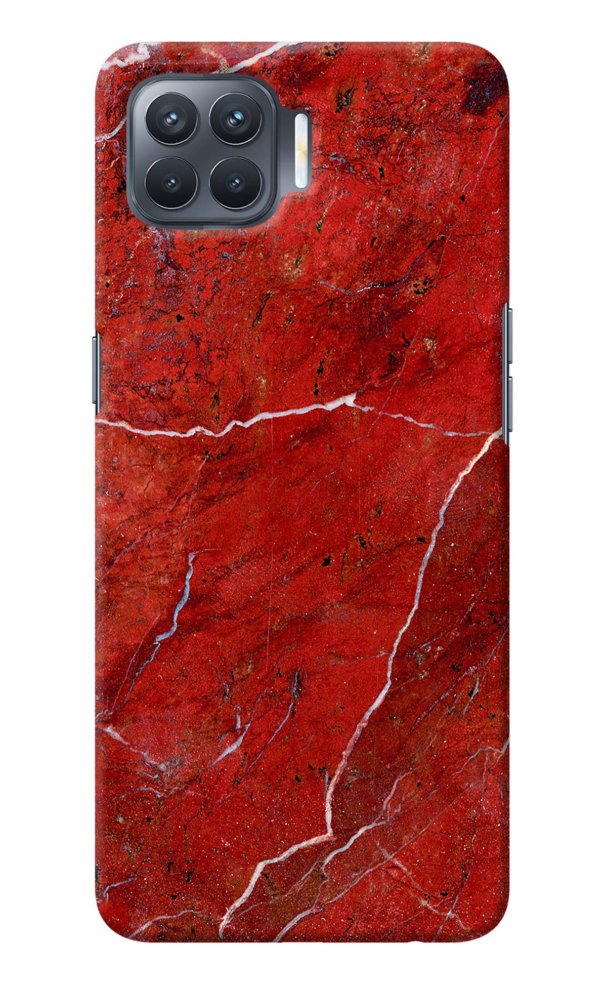 Red Marble Design Oppo F17 Pro Back Cover