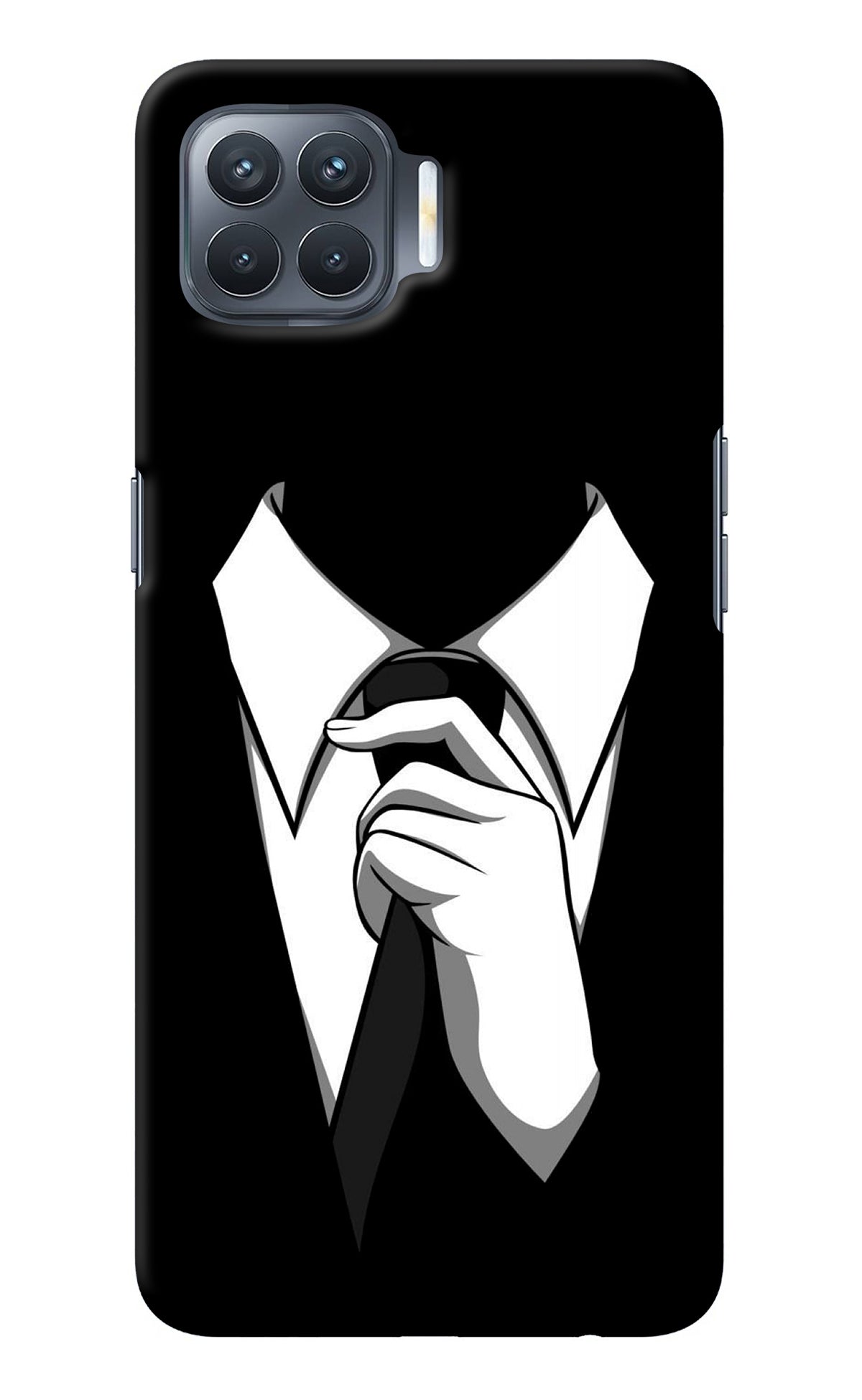 Black Tie Oppo F17 Pro Back Cover