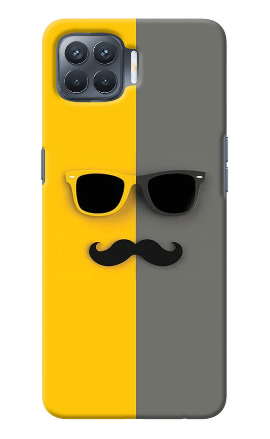 Sunglasses with Mustache Oppo F17 Pro Back Cover