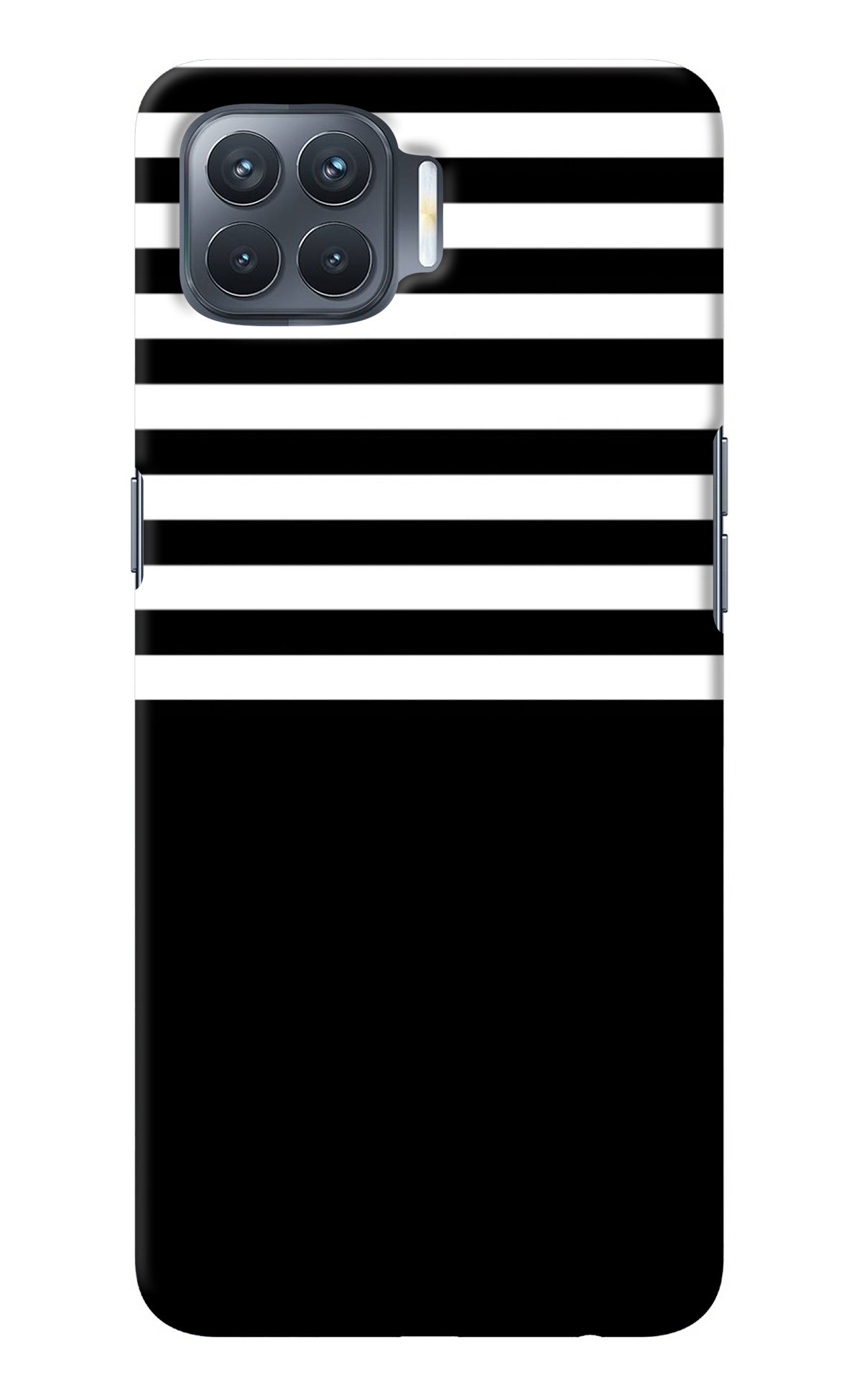 Black and White Print Oppo F17 Pro Back Cover