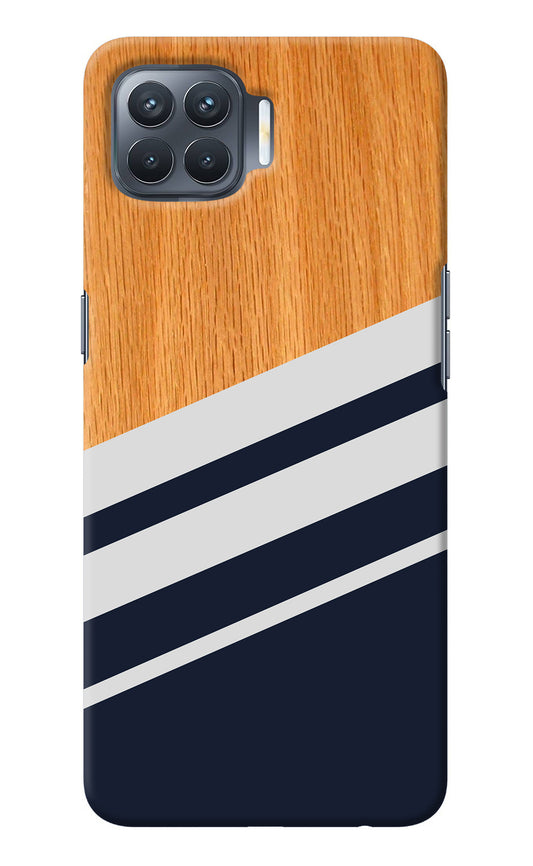 Blue and white wooden Oppo F17 Pro Back Cover
