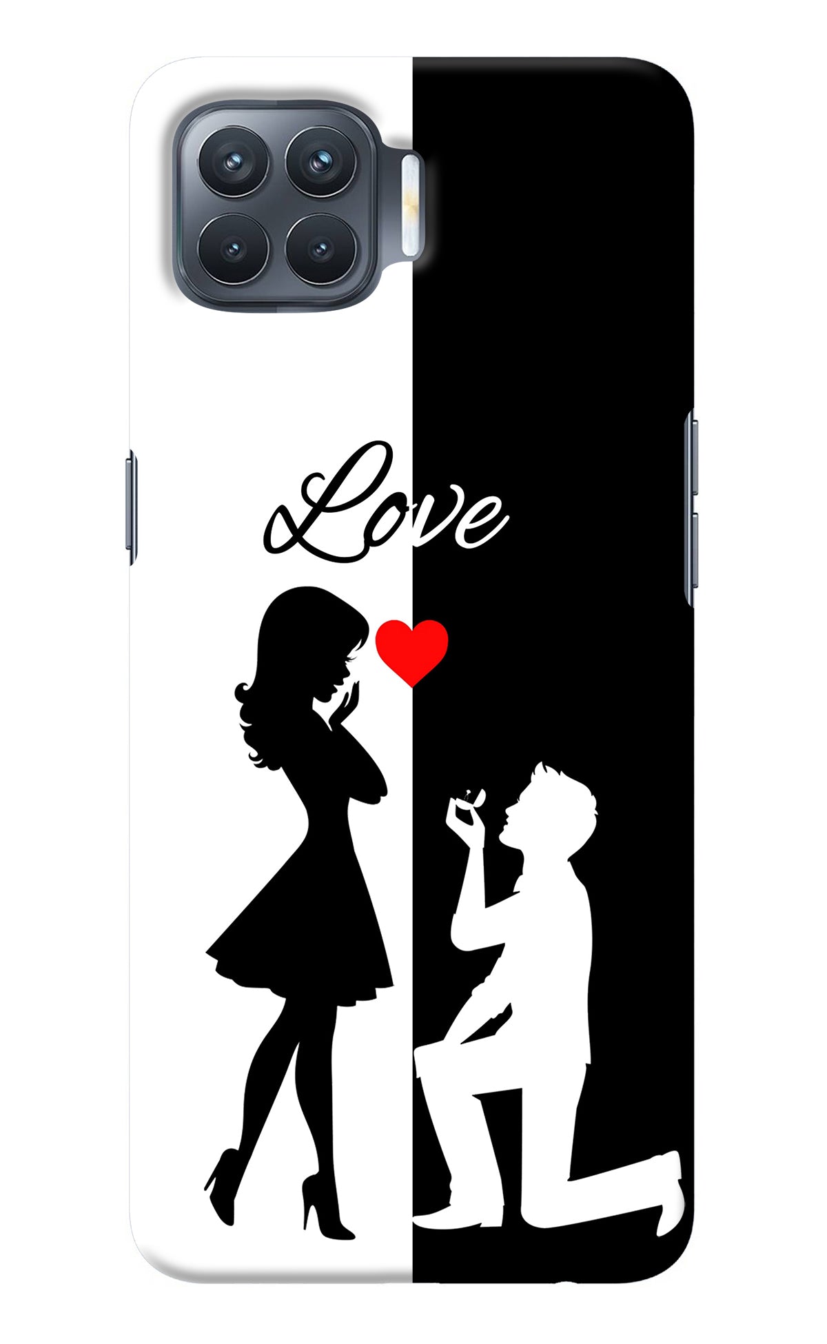 Love Propose Black And White Oppo F17 Pro Back Cover