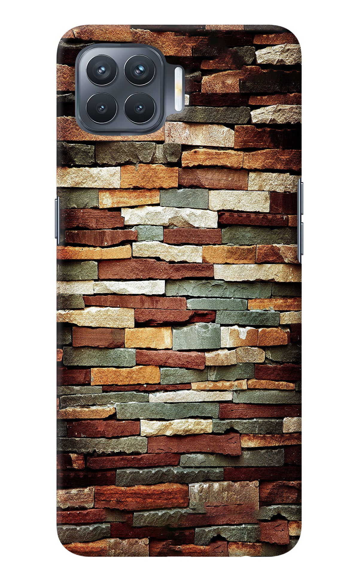 Bricks Pattern Oppo F17 Pro Back Cover