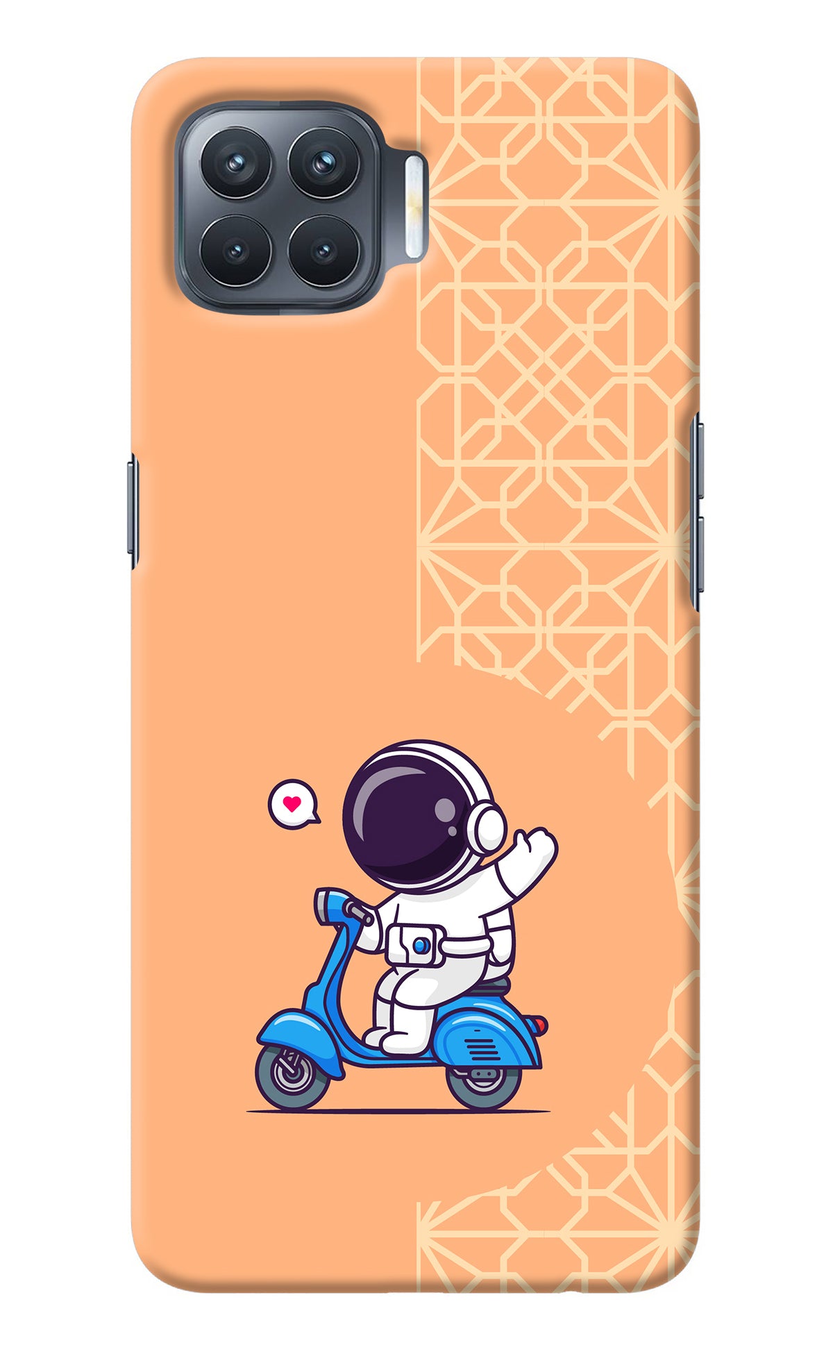 Cute Astronaut Riding Oppo F17 Pro Back Cover