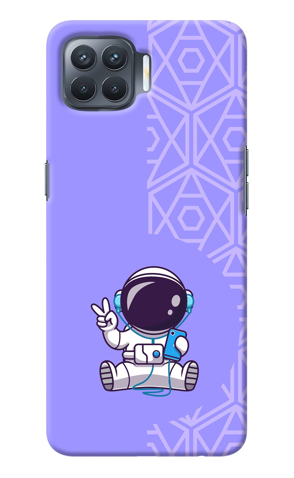 Cute Astronaut Chilling Oppo F17 Pro Back Cover