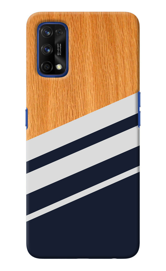 Blue and white wooden Realme 7 Pro Back Cover